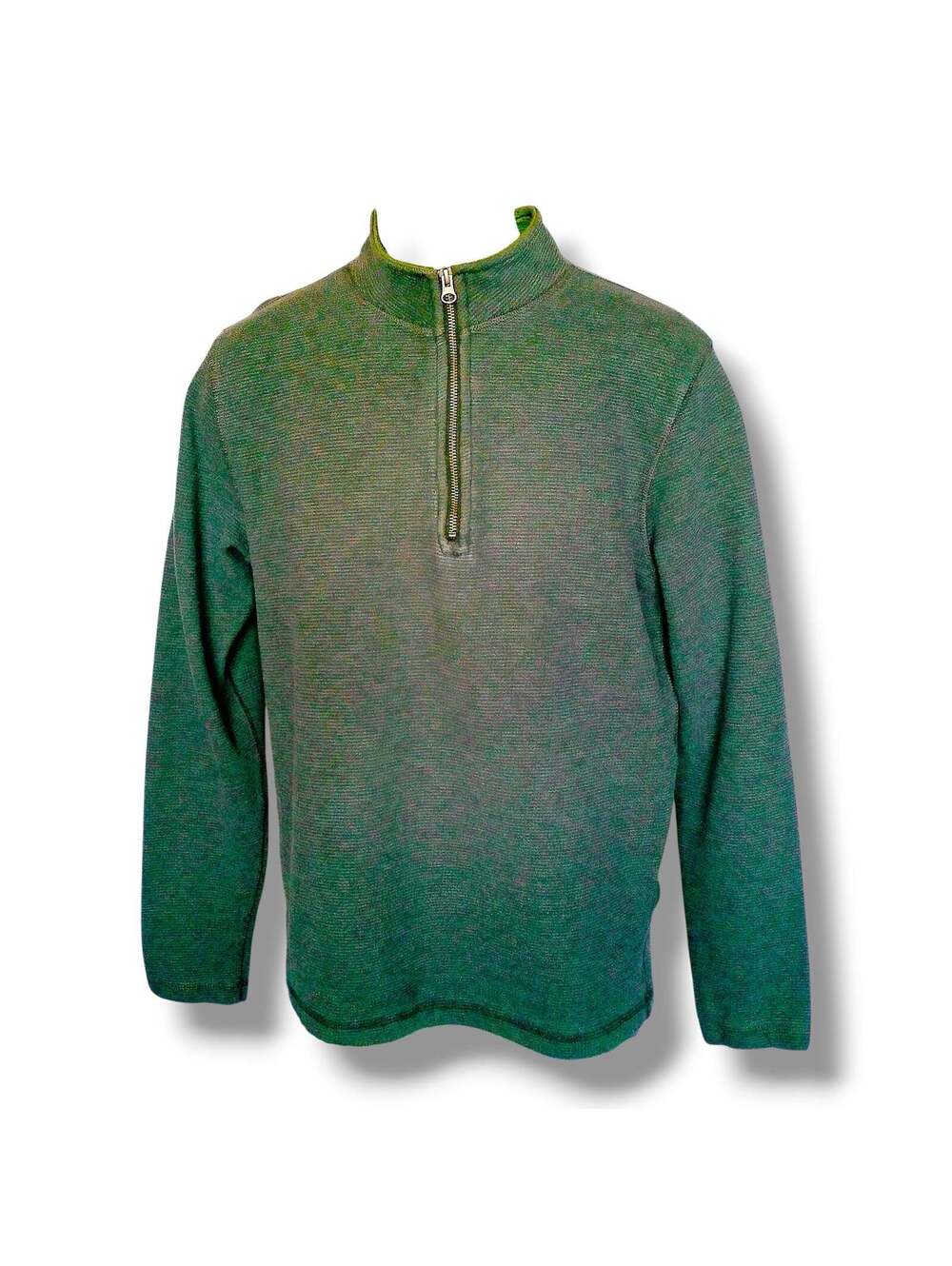 Tailor Vintage Men's Sweater 1/4 Zip Textured Knit L Gray
